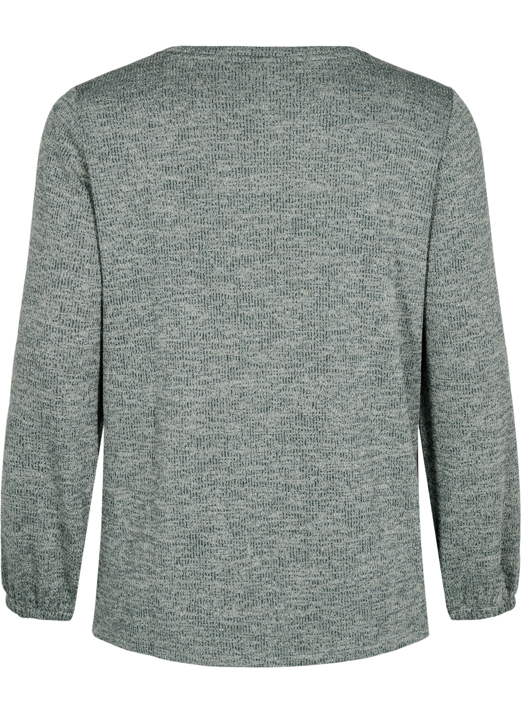 Zizzi FLASH - Jerseybluse med lange &aelig;rmer, Gr&oslash;n, Packshot image number 1