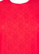 Bluse med korte ærmer og blomsterbroderi, Flame Scarlet, Packshot image number 2