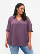 Kortærmet bluse med a-shape, Vintage Violet, Model image number 0
