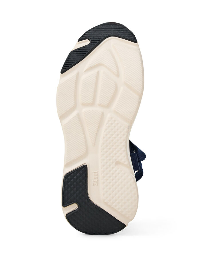 Komfortsandal med velcro og svangst&oslash;tte, Bl&aring;, Packshot image number 4