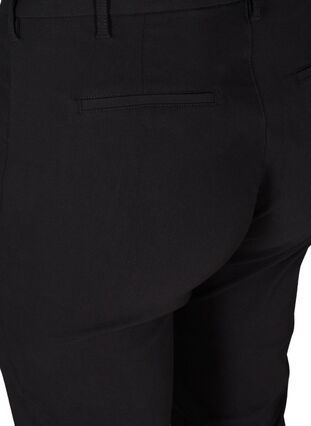 Klassiske cropped bukser i viskose, Black, Packshot image number 3
