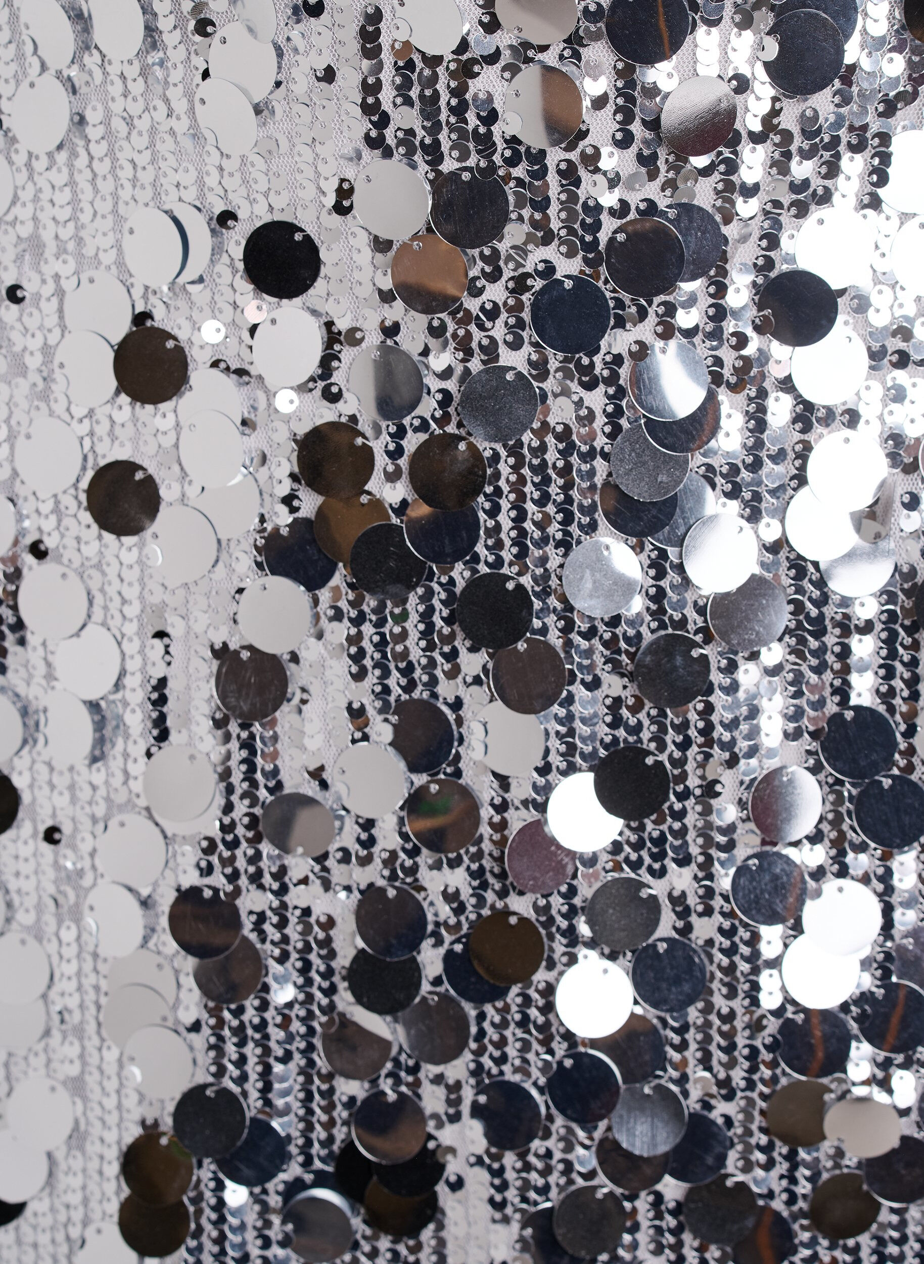 Zizzi Kort pailletnederdel med elastisk linning, S&oslash;lv, Packshot image number 2