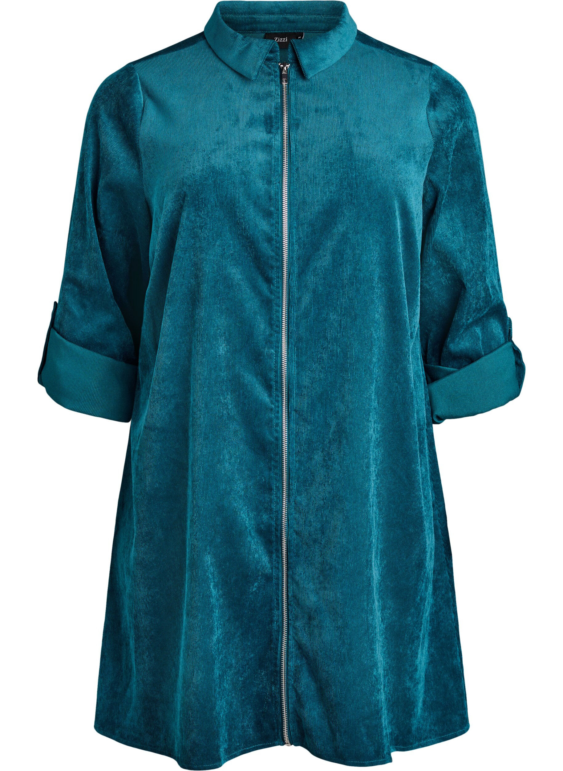 Fl&oslash;jlskjole med lynl&aring;s og 3/4 &aelig;rmer