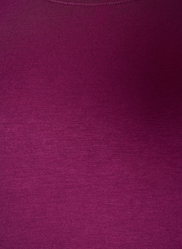 Lang&aelig;rmet jerseybluse med rund hals, Lilla, Packshot image number 2