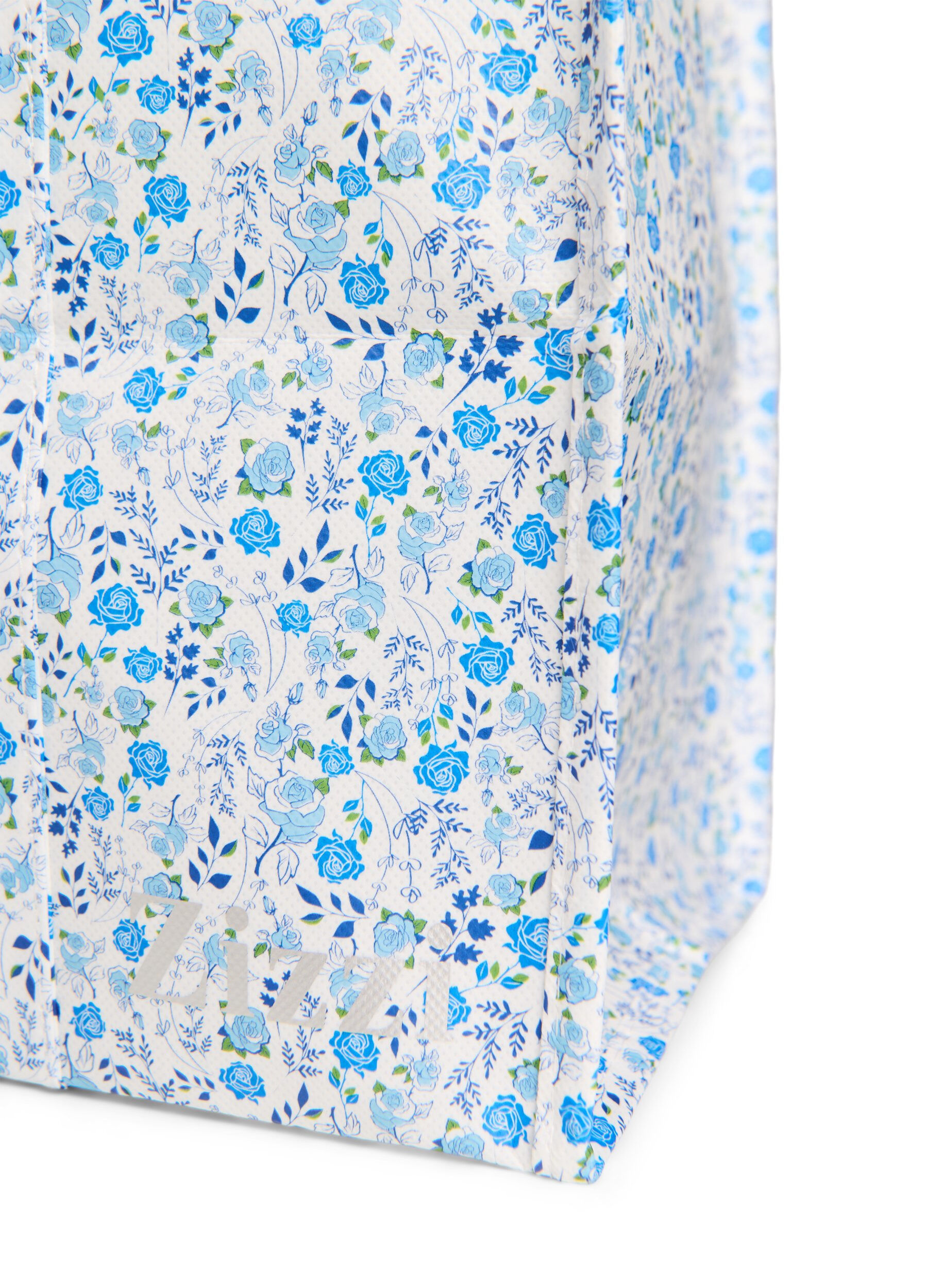 Zizzi Shoppingbag med lynl&aring;s, Bl&aring;, Packshot image number 2