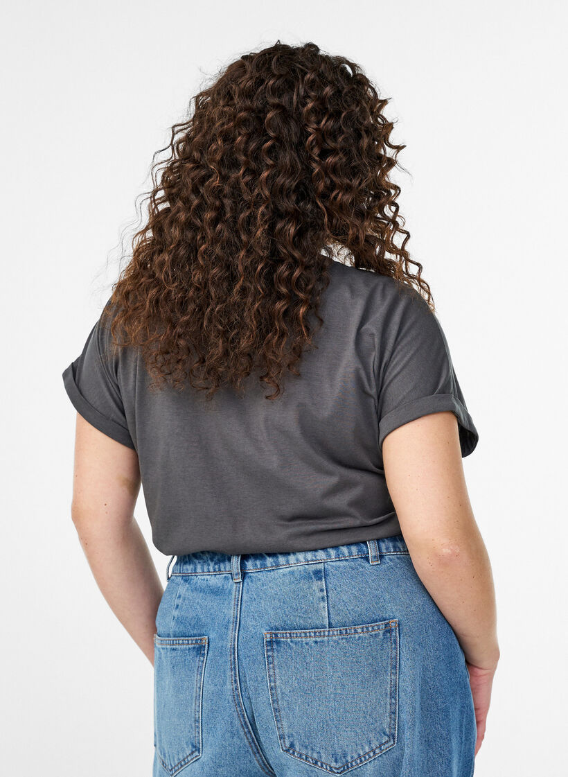 Kort&aelig;rmet t-shirt i bomuldsblanding, Gr&aring;, Model image number 2