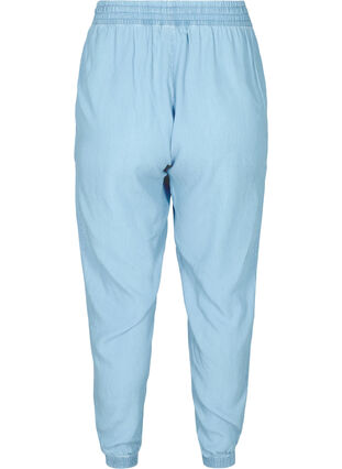 Løse bukser i med lommer, Light blue denim, Packshot image number 1