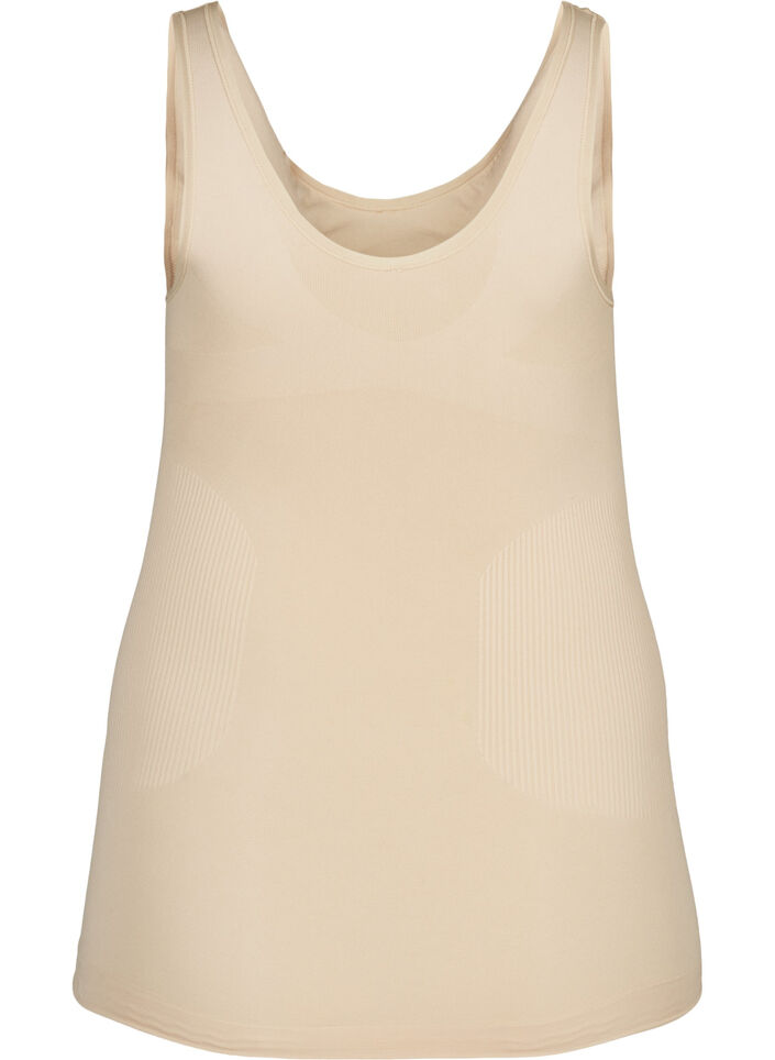 Shapewear top med brede stropper, Beige, Packshot