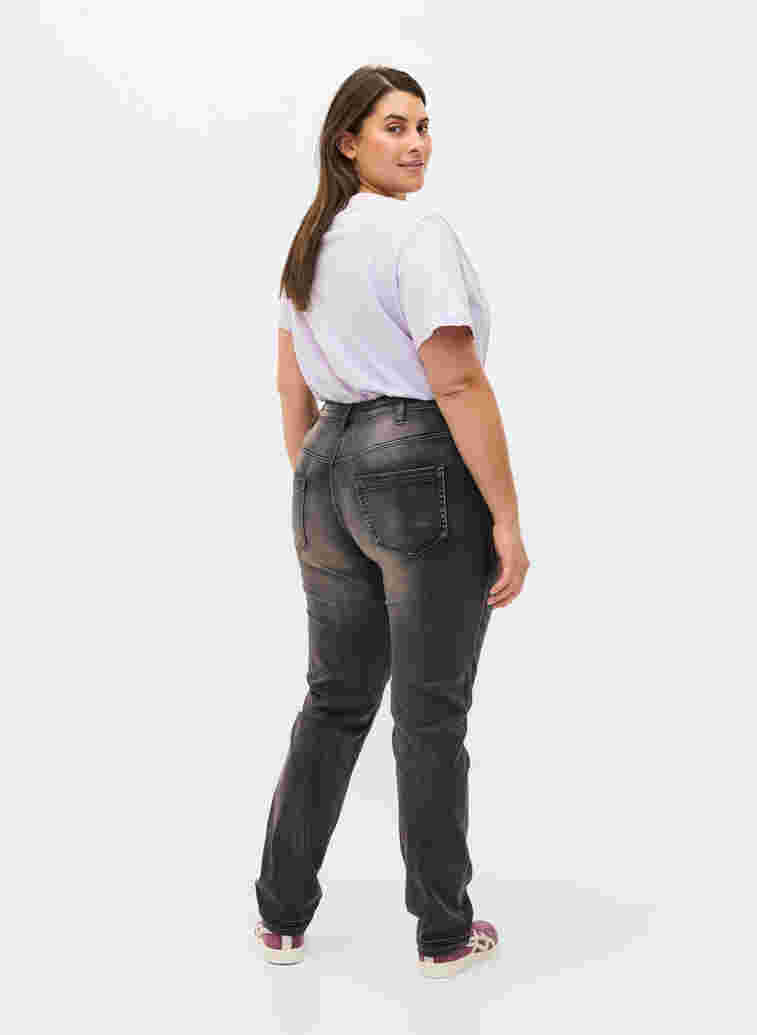Slim fit Emily jeans med normal talje, Dark Grey Denim, Model image number 1