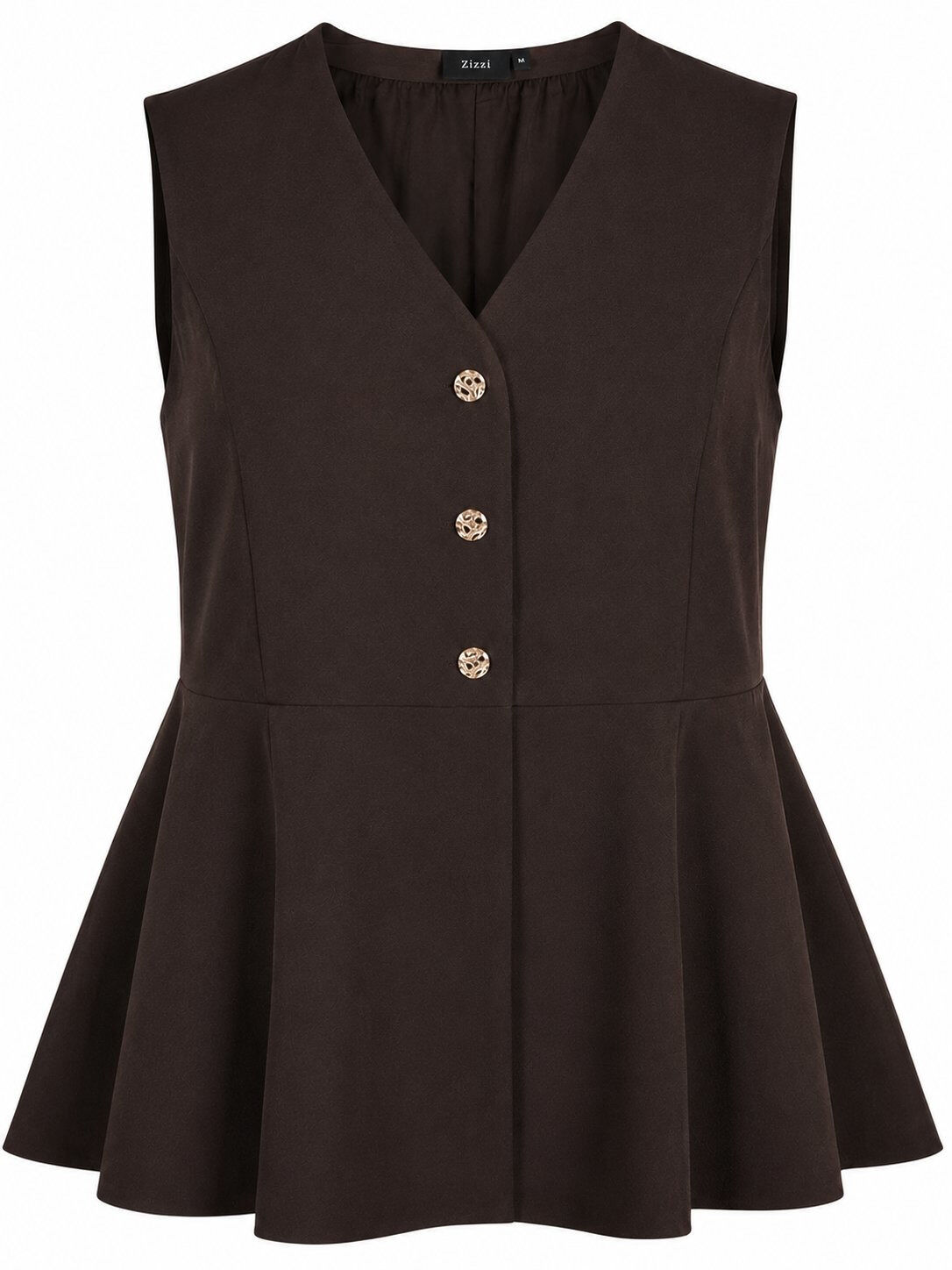 N&aring;lestribet vest med peplum
