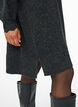 Kort strikkjole med b&oslash;lgede kanter og slidser, Gr&aring;, Model image number 3