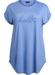 Kort&aelig;rmet natkjole med tekstprint, 