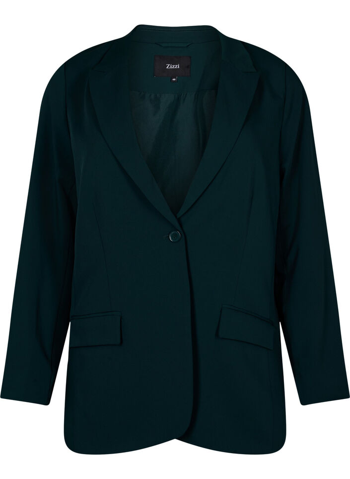 Klassisk blazer med lommer, Scarab, Packshot image number 0