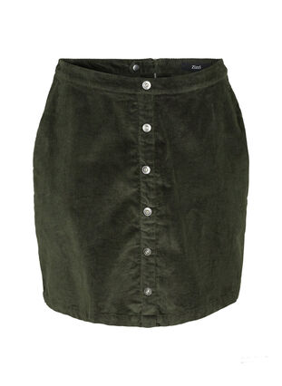 Kort nederdel i fløjl, Green, Packshot image number 0