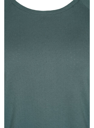Langærmet bomulds bluse med hulmønster, Balsam Green, Packshot image number 2