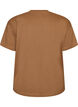 T-shirt i bomuld med korte &aelig;rmer og print, Brun, Packshot image number 1