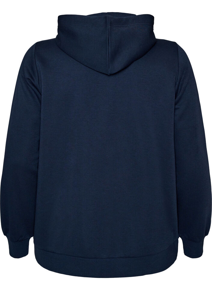 Sweat h&aelig;ttetr&oslash;je med lynl&aring;s og lommer, Bl&aring;, Packshot image number 1