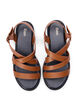 Wide fit - Sommer sandal i læder, Friar Brown, Packshot image number 2