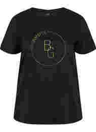 Kortærmet t-shirt med tryk, Black BG