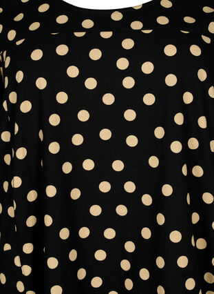 Kortærmet bomuldskjole med print, Black W. dot, Packshot image number 2