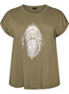 T-shirt med dekorativt frontprint, Gr&oslash;n, Packshot image number 0