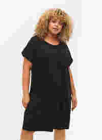 2-pak bomuldskjole med korte ærmer, Black/Black, Model