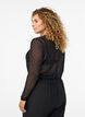 Mesh bluse med prikker, Sort, Model image number 2