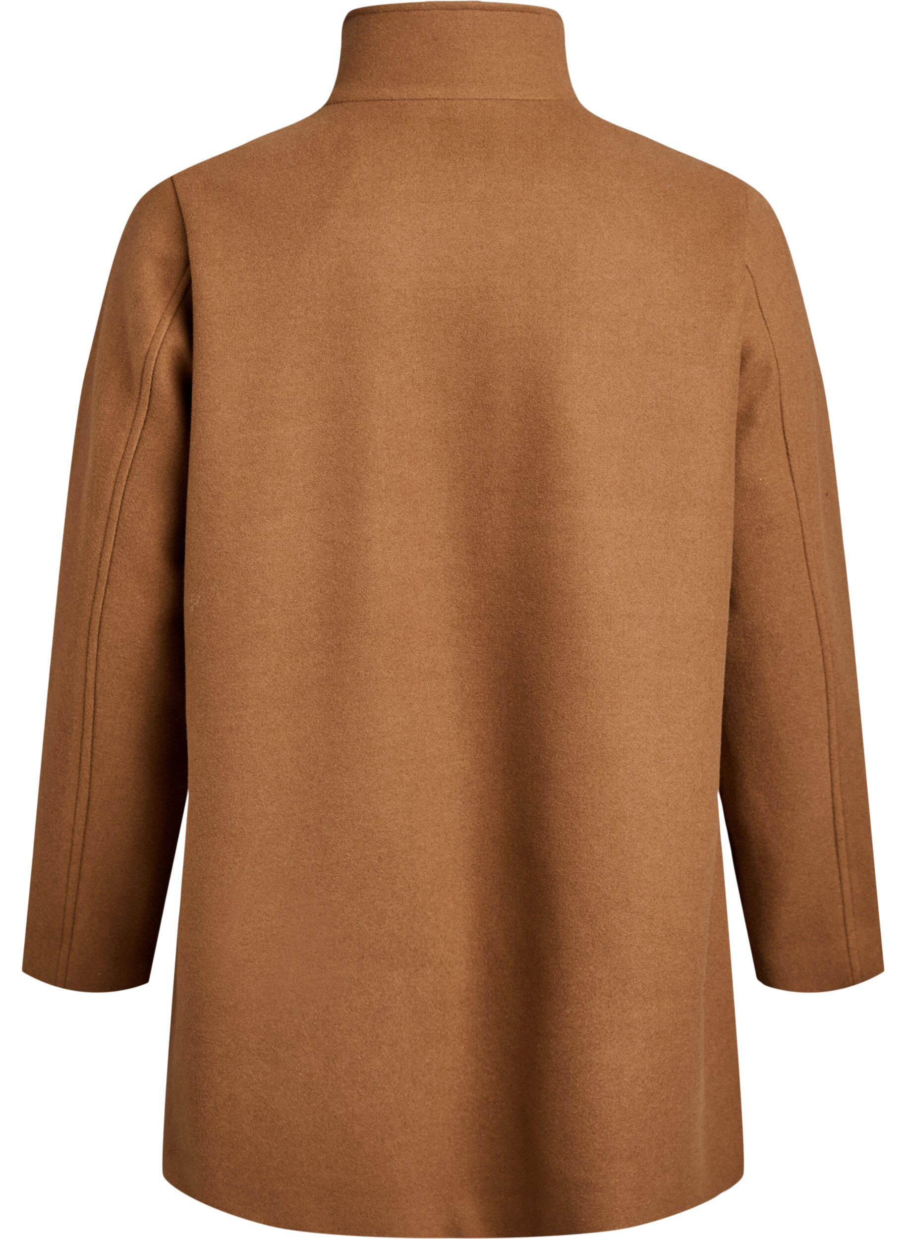 Zizzi Kort frakke med A-facon, Brun, Packshot image number 1