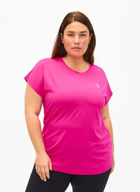 Kortærmet trænings t-shirt, Neon Pink Glo, Model