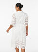 Skjortekjole i broderie anglaise med bindeb&aelig;lte, Hvid, Model image number 2