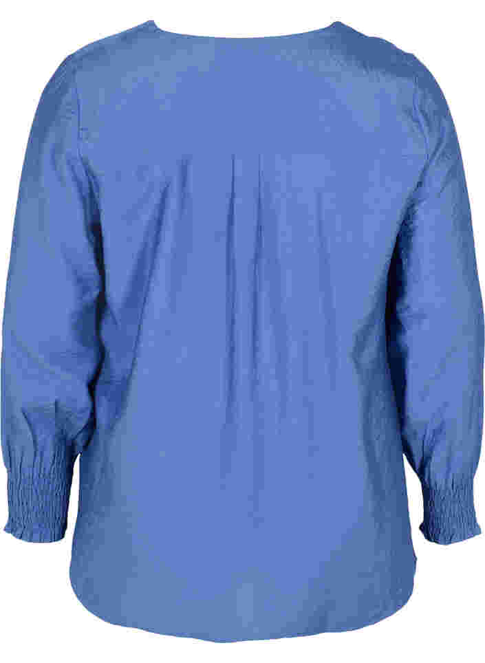 Viskose skjorte med smock, Coastal Fjord, Packshot image number 1