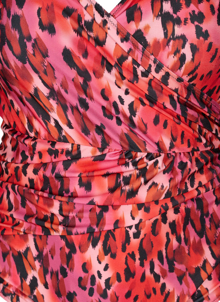 Badedragt med print og wrapeffekt  , Red Leopard AOP, Packshot image number 2
