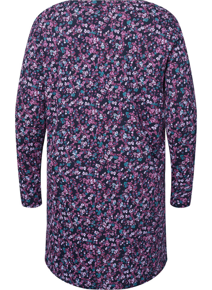 Langærmet natkjole i bomuld, Night Sky Disty AOP, Packshot image number 1