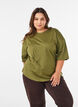 T-shirt med draperet detalje, Gr&oslash;n, Model image number 0