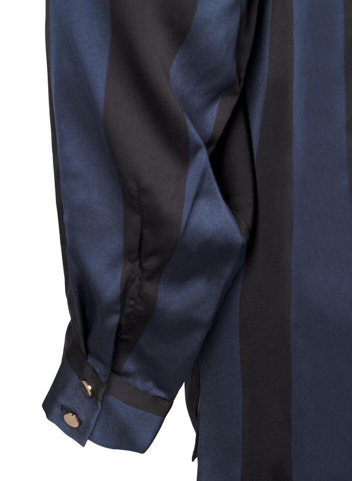 Satinskjorte med striber, Spellbound w. Black, Packshot image number 4