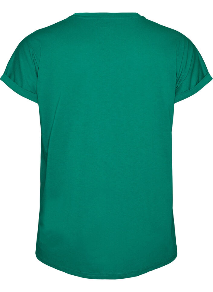 Kort&aelig;rmet T-shirt i bomuldsblanding, Gr&oslash;n, Packshot image number 1