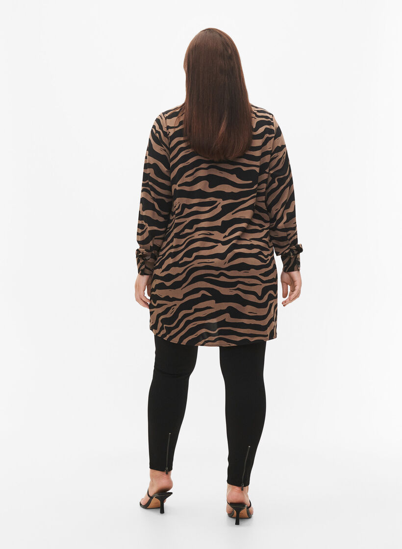 Leggings med lynlås, Black, Model image number 1