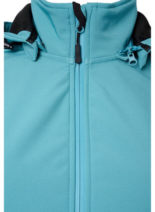 Softshell jakke med aftagelig hætte, Brittany Blue, Packshot image number 2