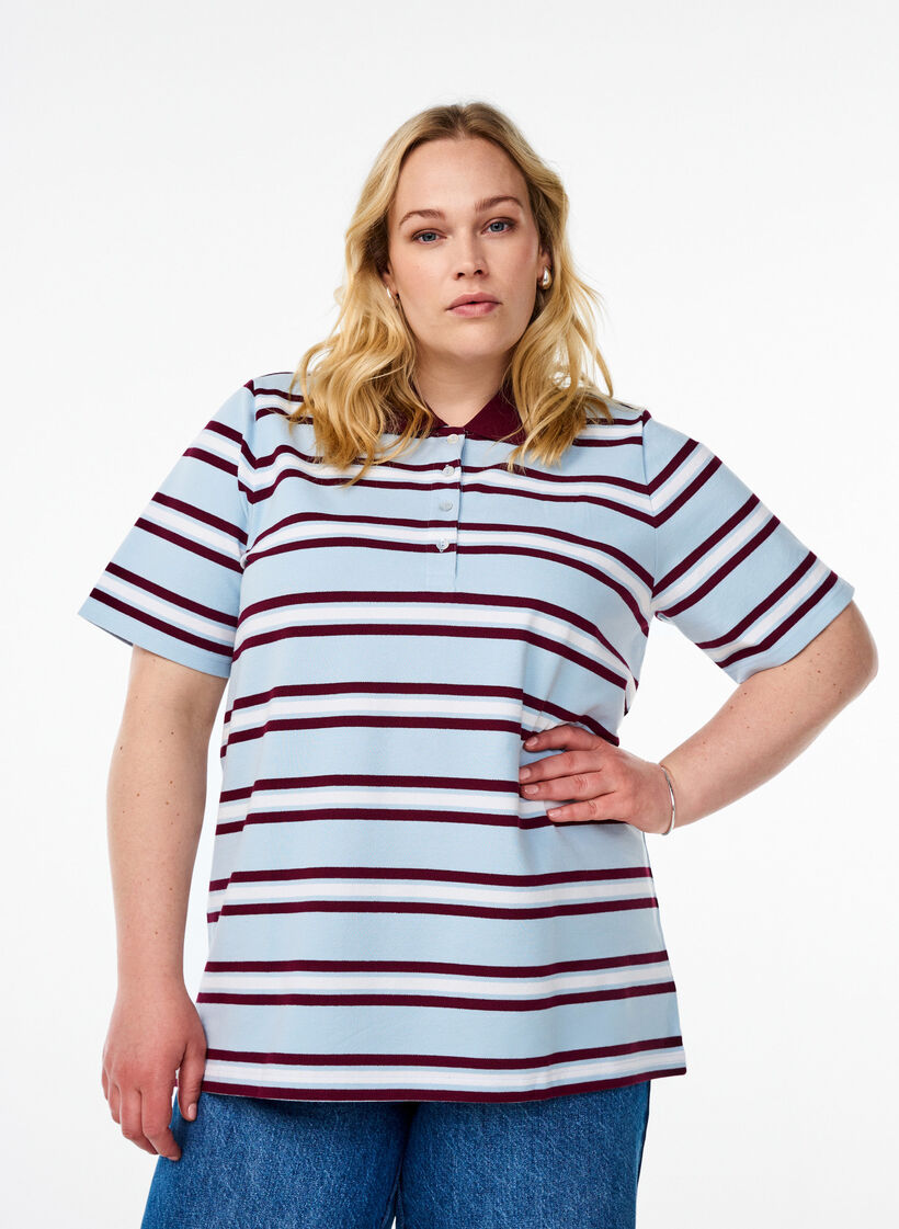 Kortærmet poloshirt, Blå, Model image number 0