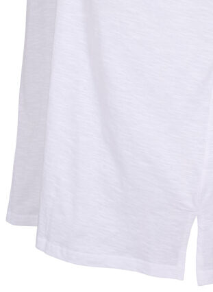 Ensfarvet oversize t-shirt med v-hals, Bright White, Packshot image number 3