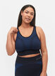 Seamless sports bh med striber, Black w. Blue Depths, Model image number 0