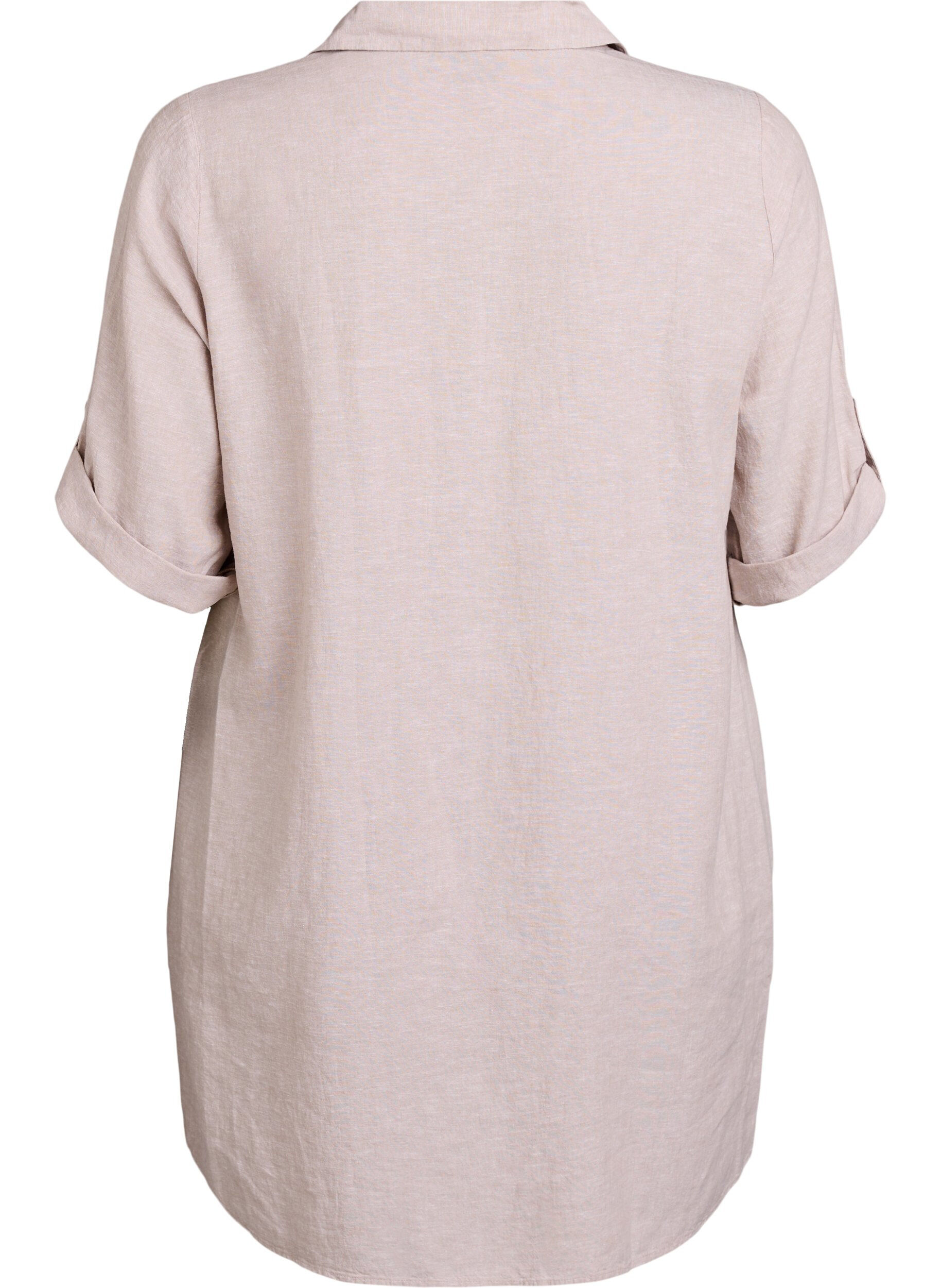 ZizziTunika i h&oslash;r og viskose med A-facon, Beige, Packshot image number 1
