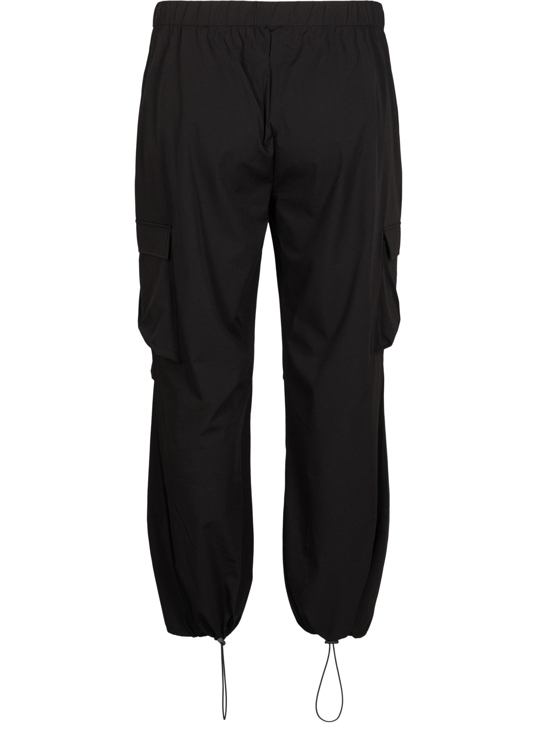 Zizzi Trackpants med cargolommer, Sort, Packshot image number 1