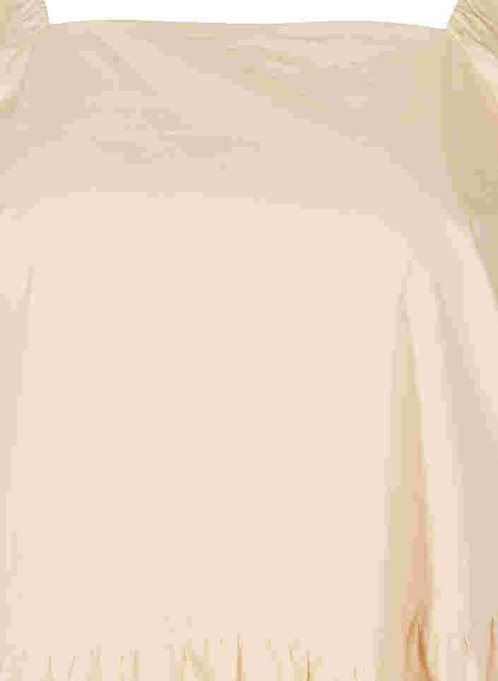 Bomulds kjole med a-form og ballonærmer, Pink Tint, Packshot image number 2