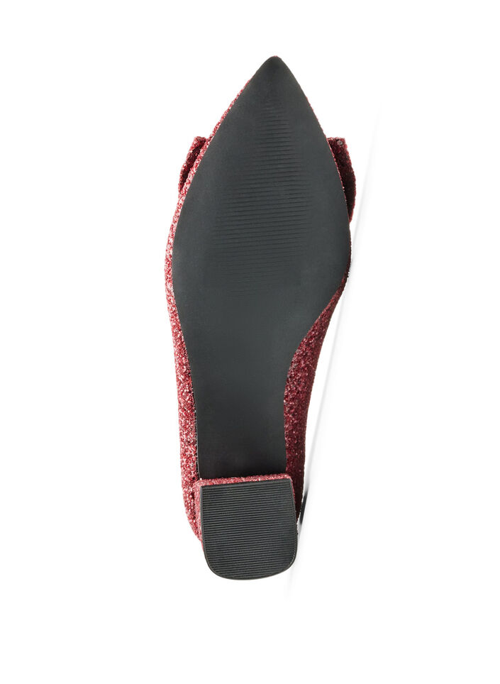 Glitter pump med sl&oslash;jfe, R&oslash;d, Packshot image number 4