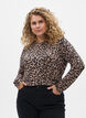 Lang&aelig;rmet bluse med leopardprint, Brun, Model image number 0