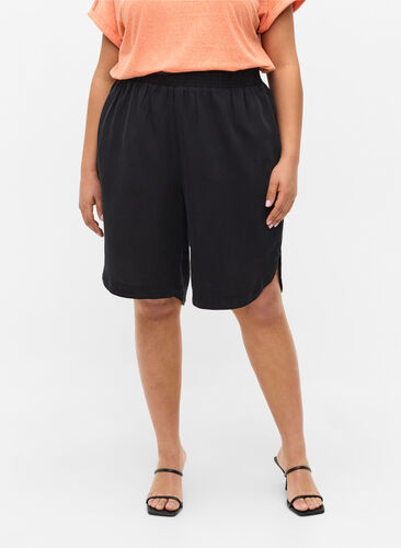 Løse bermuda shorts med smock, Black, Model image number 1