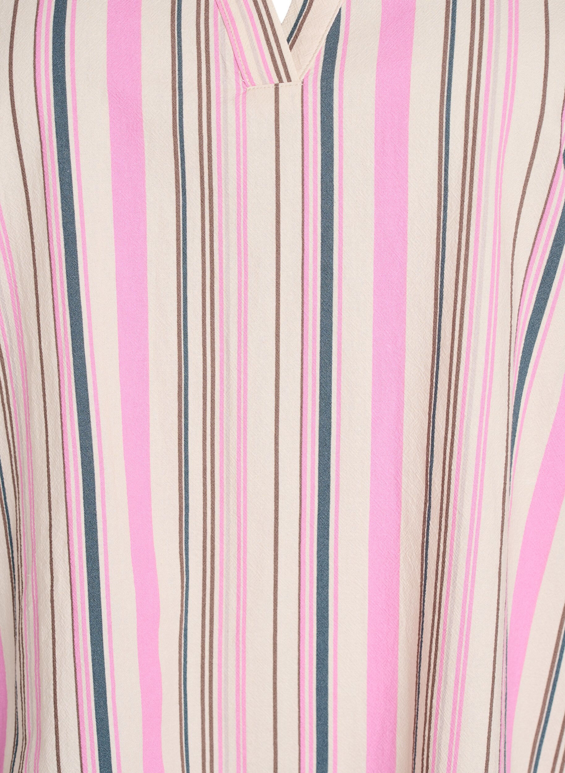 Zizzi Tunika med V-udsk&aelig;ring og fl&aelig;sedetaljer, Vanilla, Packshot image number 2