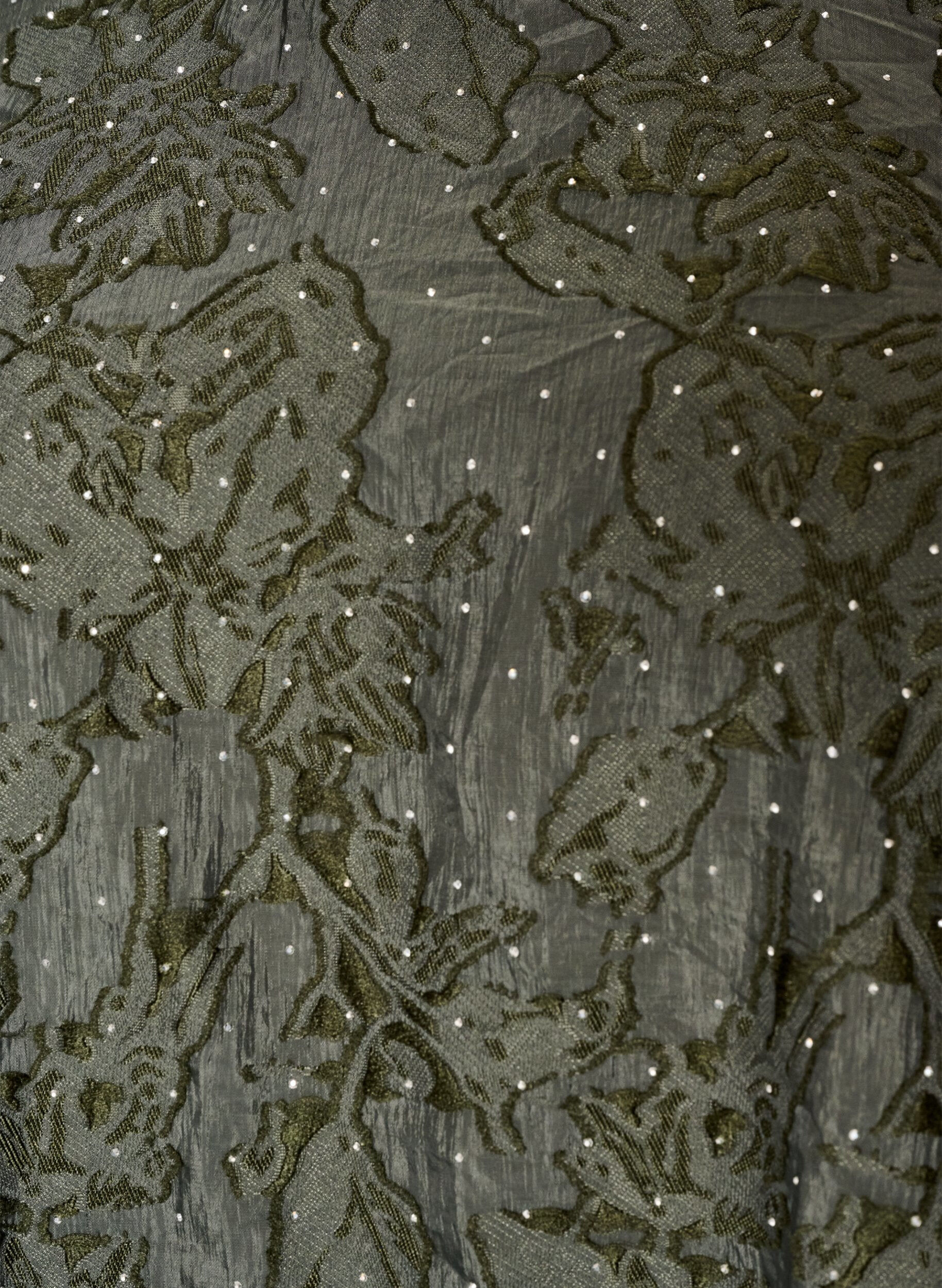 ZizziJacquardbluse med glimtende detaljer og puf&aelig;rmer, Gr&oslash;n, Packshot image number 2