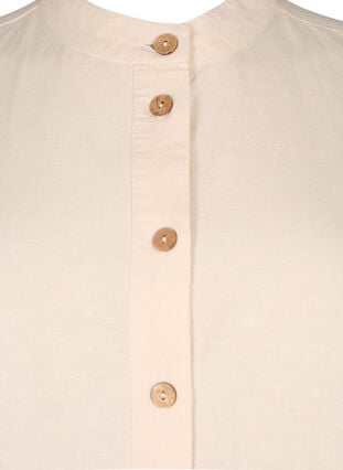 Skjorte i hørblend med lommer, Sandshell, Packshot image number 2